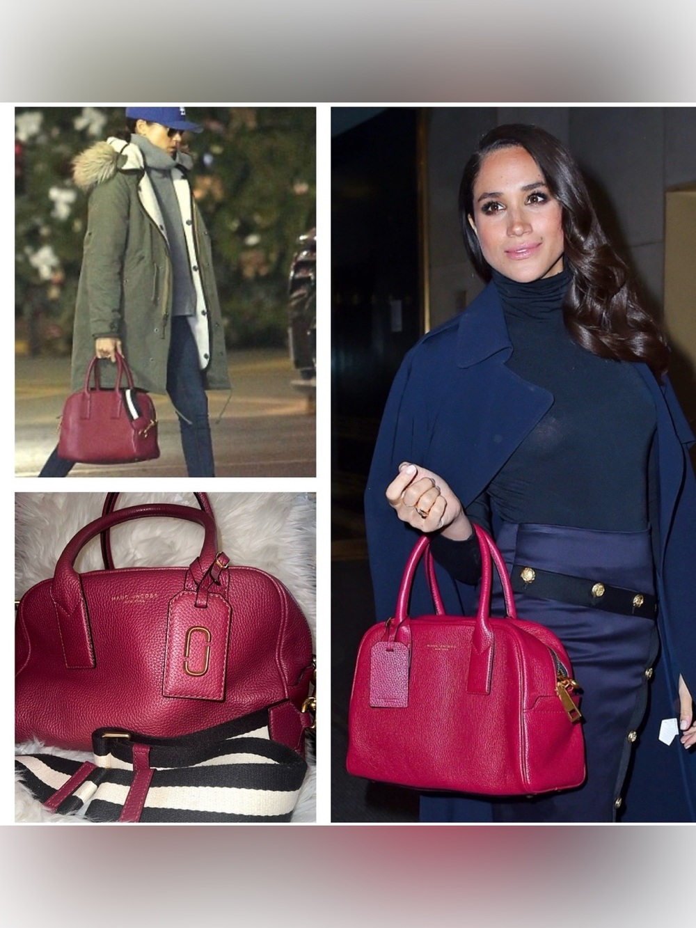 Marc Jacobs “Gotham” Bauletto Tote in Raspberry Pink ASO Meghan Markle